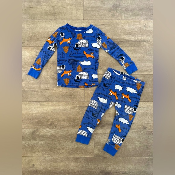Carter’s 3T Toddler Boy Soft Pajamas Set Animal Print Igloo Fall Winter - Picture 3 of 8